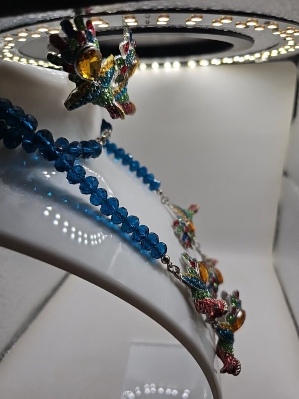 swarovski blue crystal necklace and earring set - Picture 5 of 10